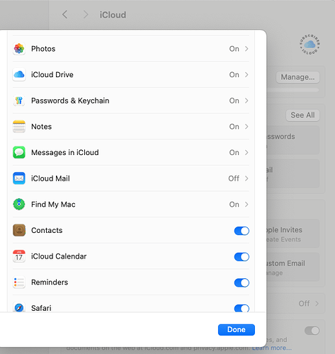 iCloud Settings